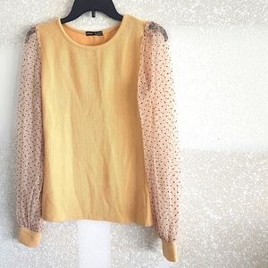 New mesh sleeve Long sleeve Top